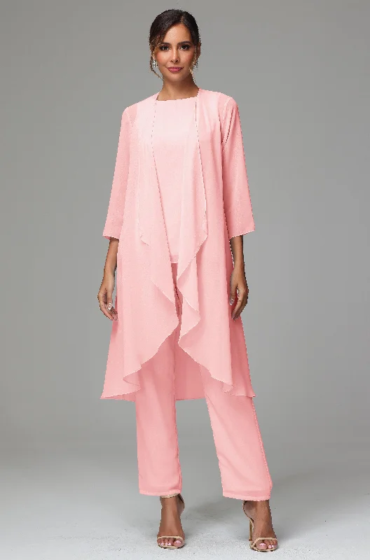 A-line maxi dressesA-line midi dressesA-line mini dressesAnti-pilling sweatersWomen's H&M jackets3 Pieces Long Sleeves Chiffon Mother Of The Bride Dress Pants Suits