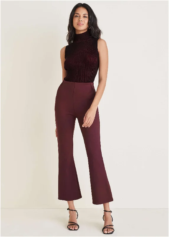 Goth maxi dressesGoth midi dressesGoth mini dressesEdgy sweatersWomen's all-season jacketsSmoothing Ponte Kick Flare Pants - Wine