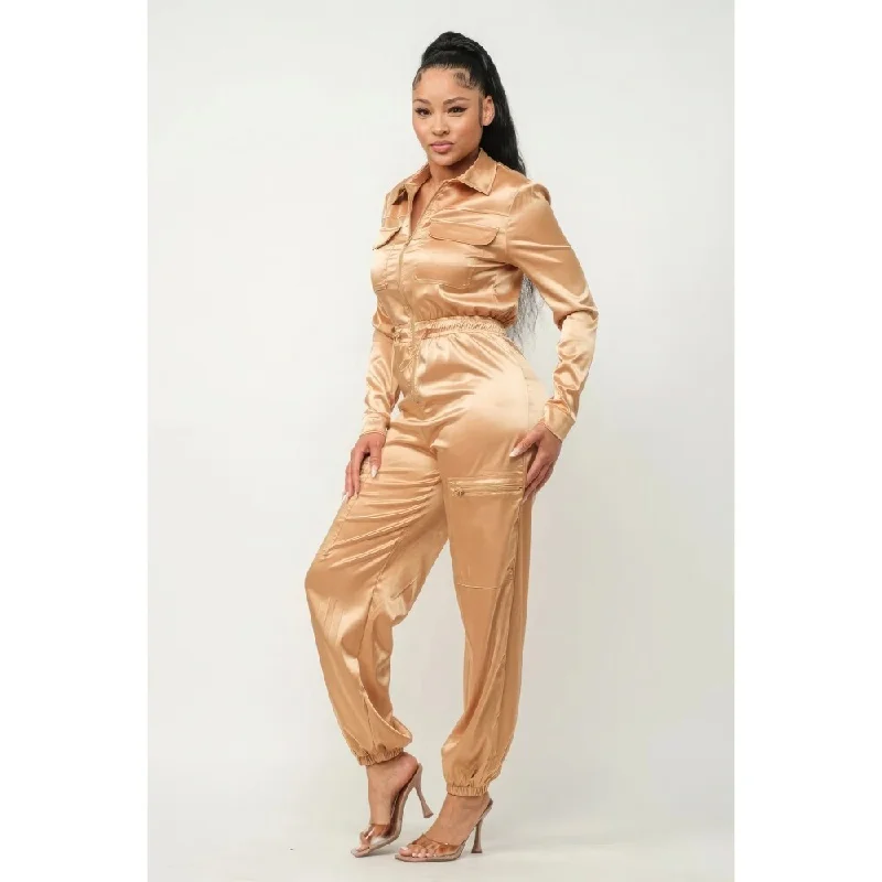 Best value maxi dressesBest value midi dressesBest value mini dressesBest value sweatersWomen's college jacketsFront Zipper Pockets Top And Pants Jumpsuit