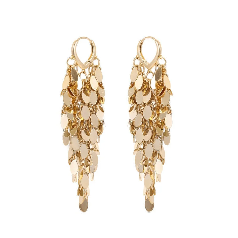 Knitted maxi dressesKnitted midi dressesKnitted mini dressesSilk-blend sweatersWomen's puffer jacketsSequined tassel earrings 716729737869 Gold Sequin Dress