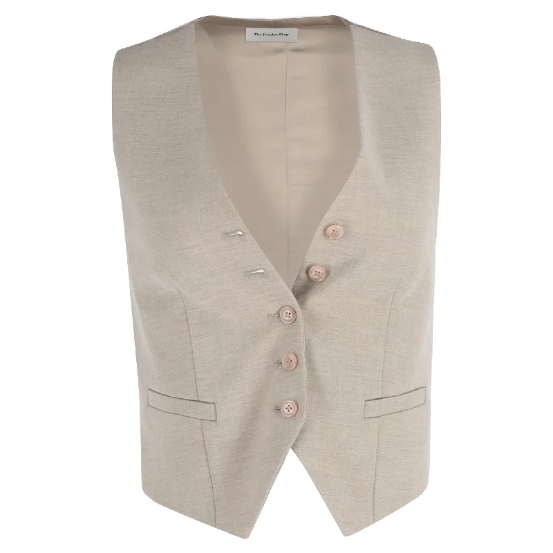 Glamorous maxi dressesGlamorous midi dressesGlamorous mini dressesFashionable sweatersWomen's cool weather jacketsThe Frankie Shop Vest in Beige Wool Blazer Jacket Style