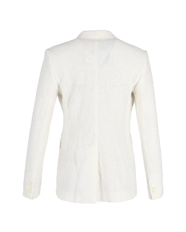 Spring maxi dressesSpring midi dressesSpring mini dressesParty sweatersWomen's breathable jacketsMax Mara Ritmo Double-Breasted Blazer in White Cotton Fashionable Women’s Blazer