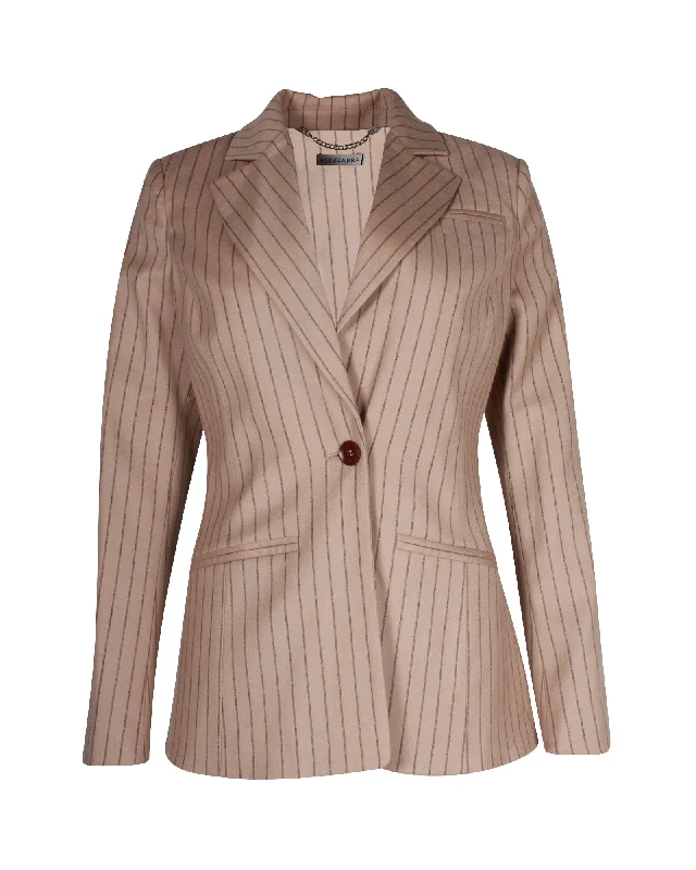 Affordable maxi dressesAffordable midi dressesAffordable mini dressesAffordable sweatersWomen's formal jacketsAltuzarra Striped Acacia Jacket in Beige Virgin Wool Fitted Women’s Blazer