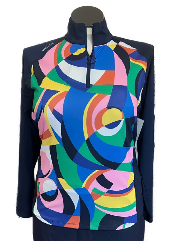 Red carpet maxi dressesRed carpet midi dressesRed carpet mini dressesHoliday sweatersWomen's reflective jacketsNew Women's Ralph Lauren RLX Navy Abstract Zip Pullover Size L MSP$148