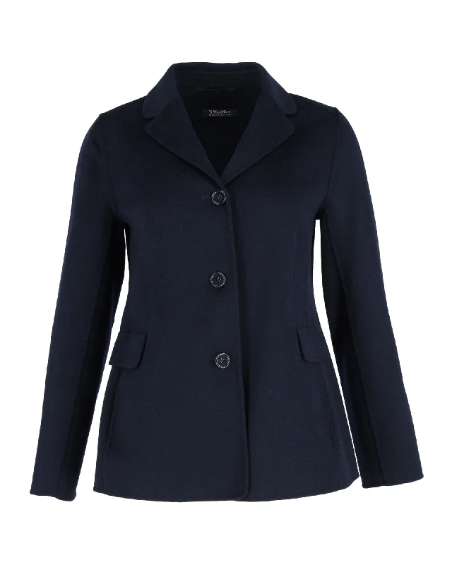 Cotton maxi dressesCotton midi dressesCotton mini dressesWool sweatersWomen's denim jacketsS’Max Mara Short Blazer in Navy Blue Wool Tailored Blazer for Women