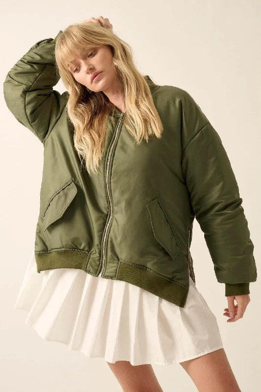 A-line maxi dressesA-line midi dressesA-line mini dressesAnti-pilling sweatersWomen's H&M jacketsEcho Niner Oversized Side-Zip Bomber Jacket