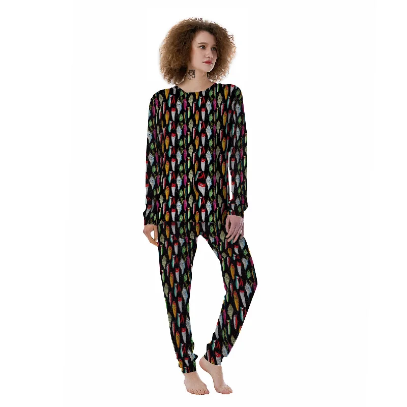 Preppy maxi dressesPreppy midi dressesPreppy mini dressesBoho-style sweatersWomen's thermal jacketsFishing Print Pattern Women's Pajamas Cartoon pajama sets