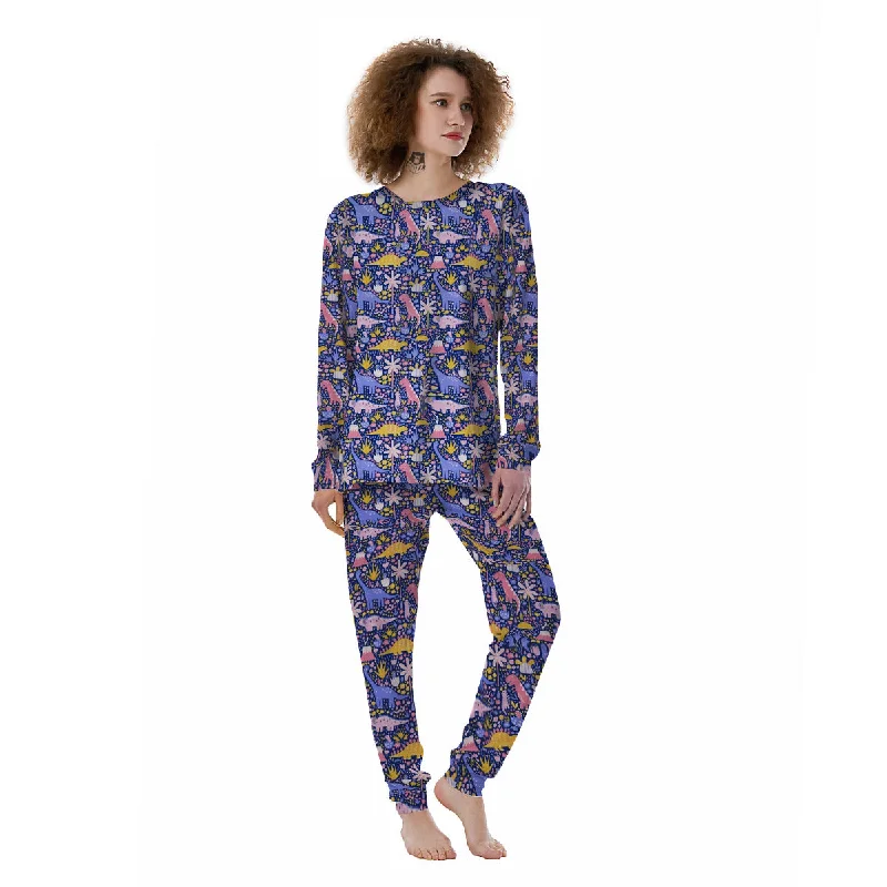 Vacation maxi dressesVacation midi dressesBeach mini dressesWarm sweatersWomen's gym jacketsFloral And Cute Dinosaur Print Pattern Women's Pajamas Lightweight pajama sets