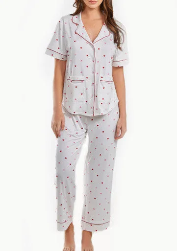 Wedding guest maxi dressesWedding guest midi dressesWedding guest mini dressesWinter sweatersWomen's hiking jacketsLilly Plus Size PJ Heart Print Pant Set Trimmed with Front Pockets and Button Down Closure Summer pajama sets