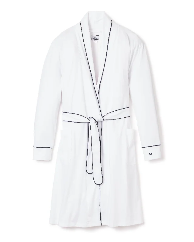 Summer maxi dressesSummer midi dressesSummer mini dressesMen's sweatersWomen's summer jacketsWomen's Pima Robe | White with Navy Piping Men's pajama sets