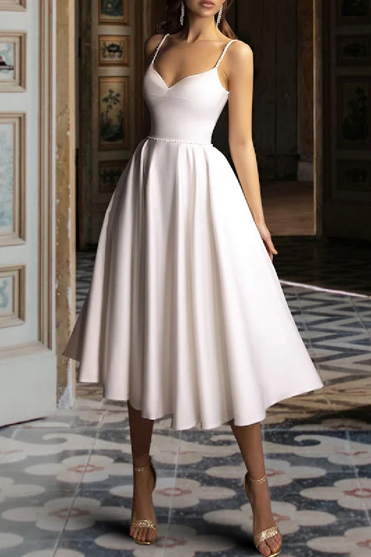 Expensive maxi dressesExpensive midi dressesExpensive mini dressesDesigner sweatersWomen's business casual jacketsBridal Shower Litter Wedding Dress Vintage Tea Length Summer Bridal Gown QW2385 Romantic Wedding Dress