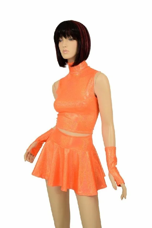 Sexy maxi dressesSexy midi dressesSexy mini dressesTurtleneck sweatersWomen's warm jackets3PC Orange Top, Skirt, & Gloves Skirt Set Sexy unclassified skirts