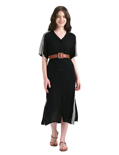 Anniversary maxi dressesAnniversary midi dressesAnniversary mini dressesFormal sweatersWomen's packable jacketsU.S. POLO ASSN. women's Viscose Fit and Flare Midi Casual Dress (UWSS24DRS124 Black Anniversary midi dresses