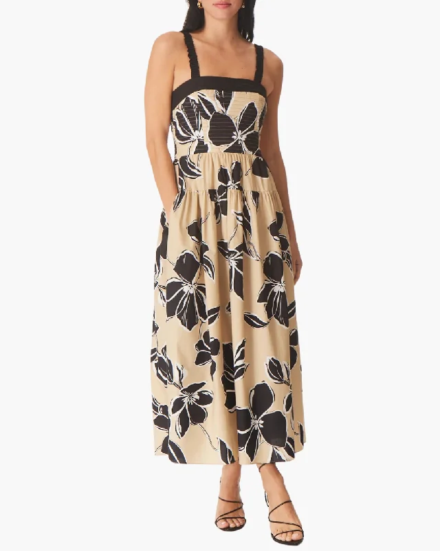 Discounted maxi dressesDiscounted midi dressesDiscounted mini dressesHigh-end sweatersWomen's wedding guest jacketsJULIEN DRESS IN KHAKI GRAPHIC FLORAL PRINT Discounted floral dresses