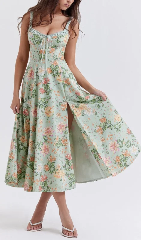 Designer maxi dressesDesigner midi dressesDesigner mini dressesPremium sweatersWomen's streetwear jacketsLIGHT JADE PRINT BUSTIER SUNDRESS Designer floral dresses