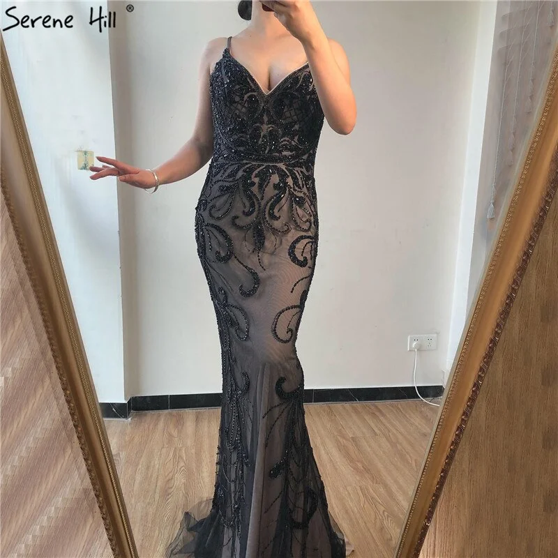 Elegant maxi dressesElegant midi dressesElegant mini dressesCropped sweatersWomen's casual jacketsDubai Black V-Neck Sexy Luxury Evening Dress 2024 Sleeveless Mermaid Diamond Beading Evening Dress Real Photo LA70175 Casual unclassified dresses