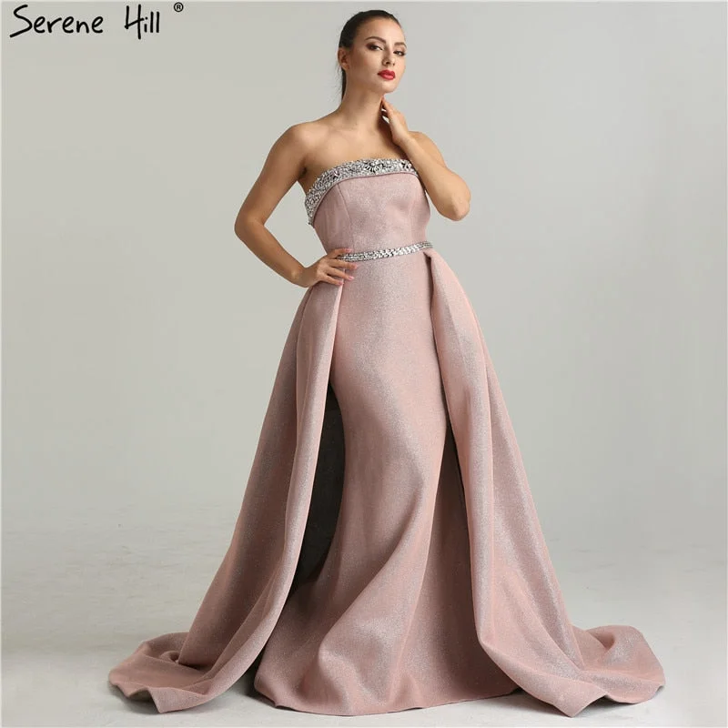 Winter maxi dressesWinter midi dressesWinter mini dressesDate night sweatersWomen's insulated jacketsOn Sale No Return No Refund Sale DuBai Designer Pink Beading  Luxury Slim Sexy Mermaid Evening Dresses Vintage High-end Evening Gowns  Real Photo LA6339  2024 Metallic unclassified dresses