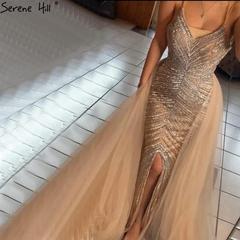 Women's maxi dressesWomen's midi dressesWomen's mini dressesWomen's sweatersWomen's winter jacketsGold Backless Mermaid Sexy Evening Dresses 2024 Dubai Crystal Beading Luxury Formal Dress Design Serene Hill LA70165 Women's unclassified dresses