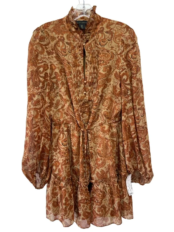 Elegant maxi dressesElegant midi dressesElegant mini dressesCropped sweatersWomen's casual jacketsHouse of Harlow 1960 Size 4 Brown & Tan Polyester Paisley 1/2 Button Dress Casual unclassified dresses