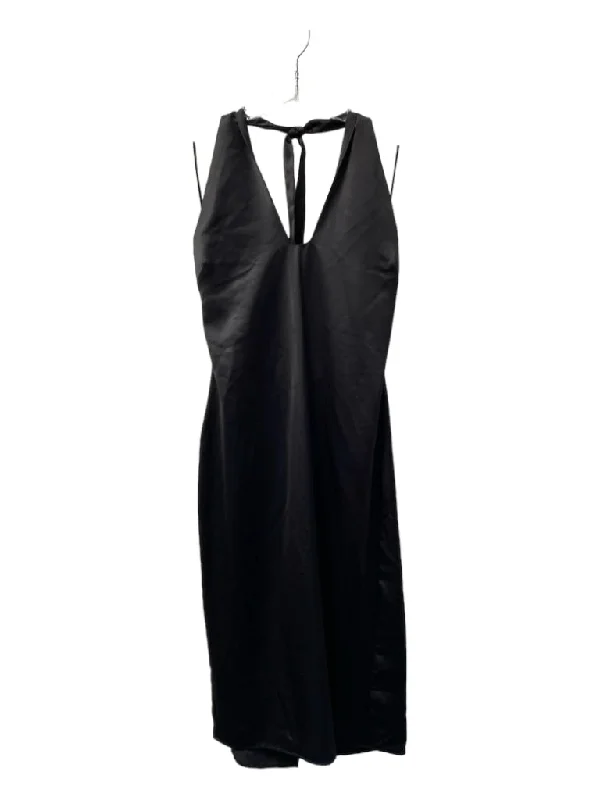 Spring maxi dressesSpring midi dressesSpring mini dressesParty sweatersWomen's breathable jacketsJason Wu Size Large Black Polyester Halter Deep V Back Zip Backless Dress Monochrome unclassified dresses