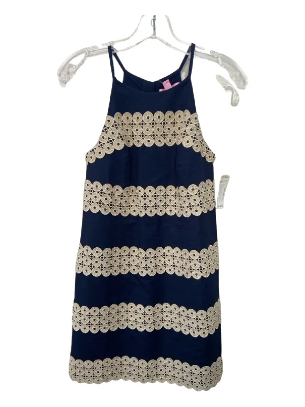 Versatile maxi dresses for all occasionsVersatile midi dresses for all occasionsVersatile mini dresses for all occasionsComfortable sweaters for all seasonsWomen's eco-friendly jacketsLilly Pulitzer Size 00 Navy, White, Gold Cotton Sleeveless Applique Darted Dress Best-selling unclassified dresses