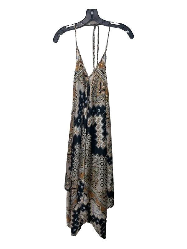 Comfortable maxi dresses for everyday wearComfortable midi dresses for everyday wearComfortable mini dresses for everyday wearSoftest cashmere sweatersWomen's best-selling jacketsMisa Size S Beige & Navy Polyester Halter Open Back Geometric Paisley Dress Lounge unclassified dresses