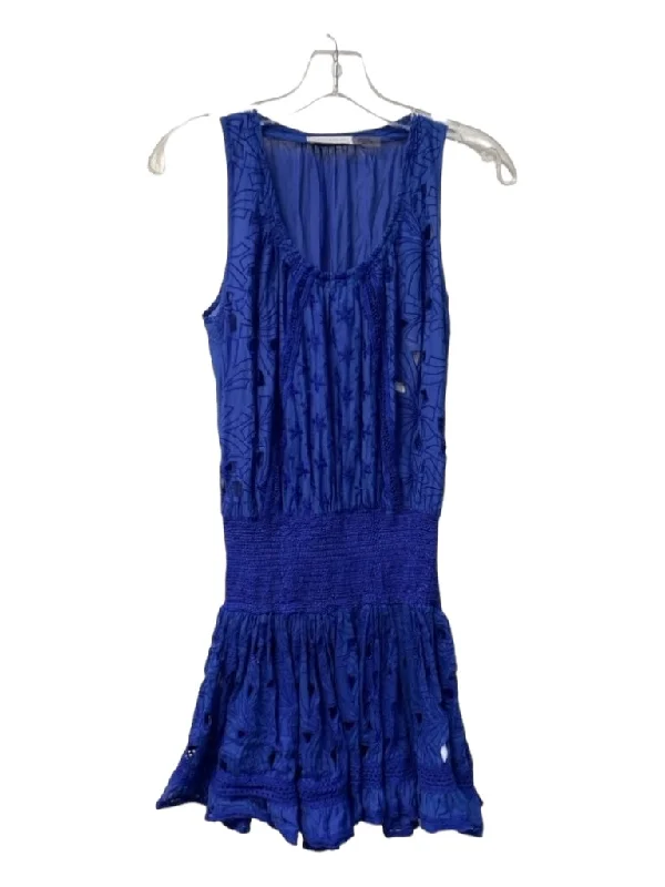 Tiered maxi dressesTiered midi dressesTiered mini dressesThermal insulation sweatersWomen's Zara jacketsRamy Brook Size XS Royal Blue Cotton Blend Round Neck Sleeveless Dress Polka dot unclassified dresses