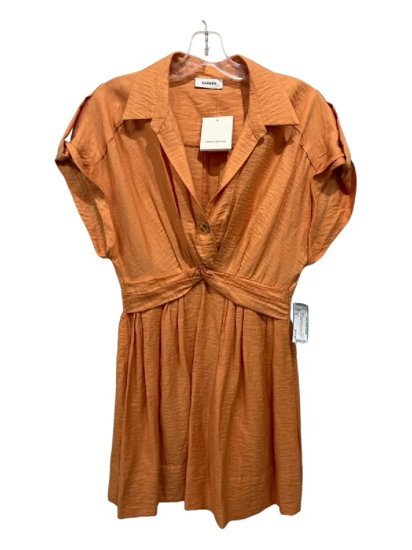 Fashion-forward maxi dressesFashion-forward midi dressesFashion-forward mini dressesTrendy oversized sweatersWomen's fashion jackets saleSandro Size 36 Orange Viscose Collared Button Up Cap Sleeve Twist Detail Dress Trendy new unclassified dresses