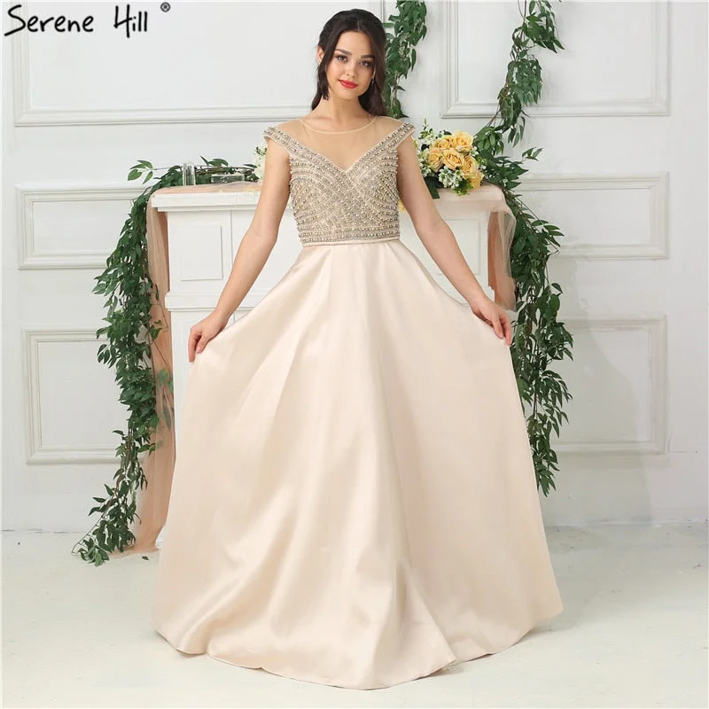 Sexy maxi dressesSexy midi dressesSexy mini dressesTurtleneck sweatersWomen's warm jacketsSale Satin Sleeveless Prom Dresses Beading Pearls Dubai Design Evening Gown LA6681 Sexy unclassified dresses