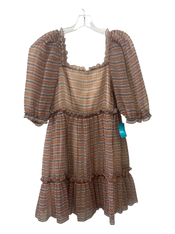 Hot new arrivals in maxi dressesHot new arrivals in midi dressesHot new arrivals in mini dressesMust-have sweaters for this seasonWomen's must-have jacketsSea New York Size S Orange & Blue Polyester Plaid Micropleats 1/2 sleeve Dress Discounted unclassified dresses