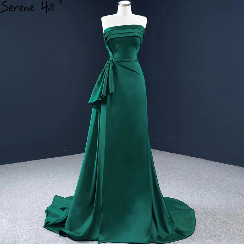 Casual maxi dressesCasual midi dressesCasual mini dressesKids' sweatersWomen's lightweight jacketsSerene Hill Green Satin A-Line Evening Gowns 2024 Beading Sleeveless Sexy Formal Dress Design HM67203 Trendy unclassified dresses