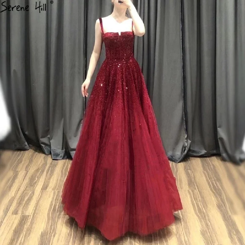 Minimalist maxi dressesMinimalist midi dressesMinimalist mini dressesClassic sweatersWomen's autumn coats and jacketsSerene Hill Red Beading Evening Gowns 2024 Sleeveless A-Line Luxury Floor-Length Formal Dress Design LA70600 Boho unclassified dresses