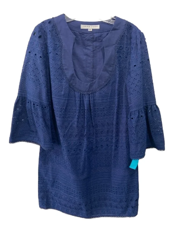 Hot new arrivals in maxi dressesHot new arrivals in midi dressesHot new arrivals in mini dressesMust-have sweaters for this seasonWomen's must-have jacketsTrina Turk Size 8 Navy Cotton U Neck Eyelet Bell Sleeves Shift Dress Discounted unclassified dresses