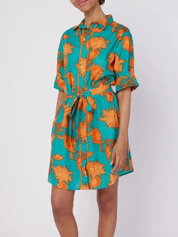 Best maxi dresses for summer vacationBest midi dresses for summer vacationBest mini dresses for summer vacationBest sweaters for casual wearWomen's mid-range jackets3/4 Sleeve Carlotta Dress - Turquoise/Orange FINAL SALE Office unclassified dresses