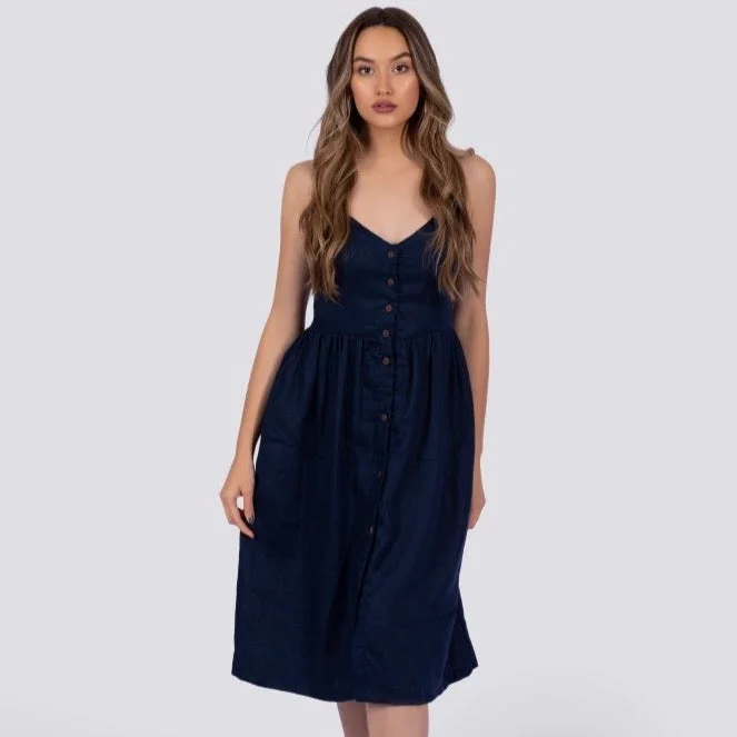 Urban Outfitters maxi dressesUrban Outfitters midi dressesUrban Outfitters mini dressesGucci sweatersWomen's sporty jacketsEverly Dress | Navy Denim unclassified dresses