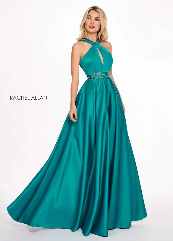 Fashion Nova maxi dressesFashion Nova midi dressesFashion Nova mini dressesH&M sweatersWomen's elegant jacketsRachel Allan 6674 Jade Green Satin A-Line Dress with Pockets - Size 6 Chiffon unclassified dresses